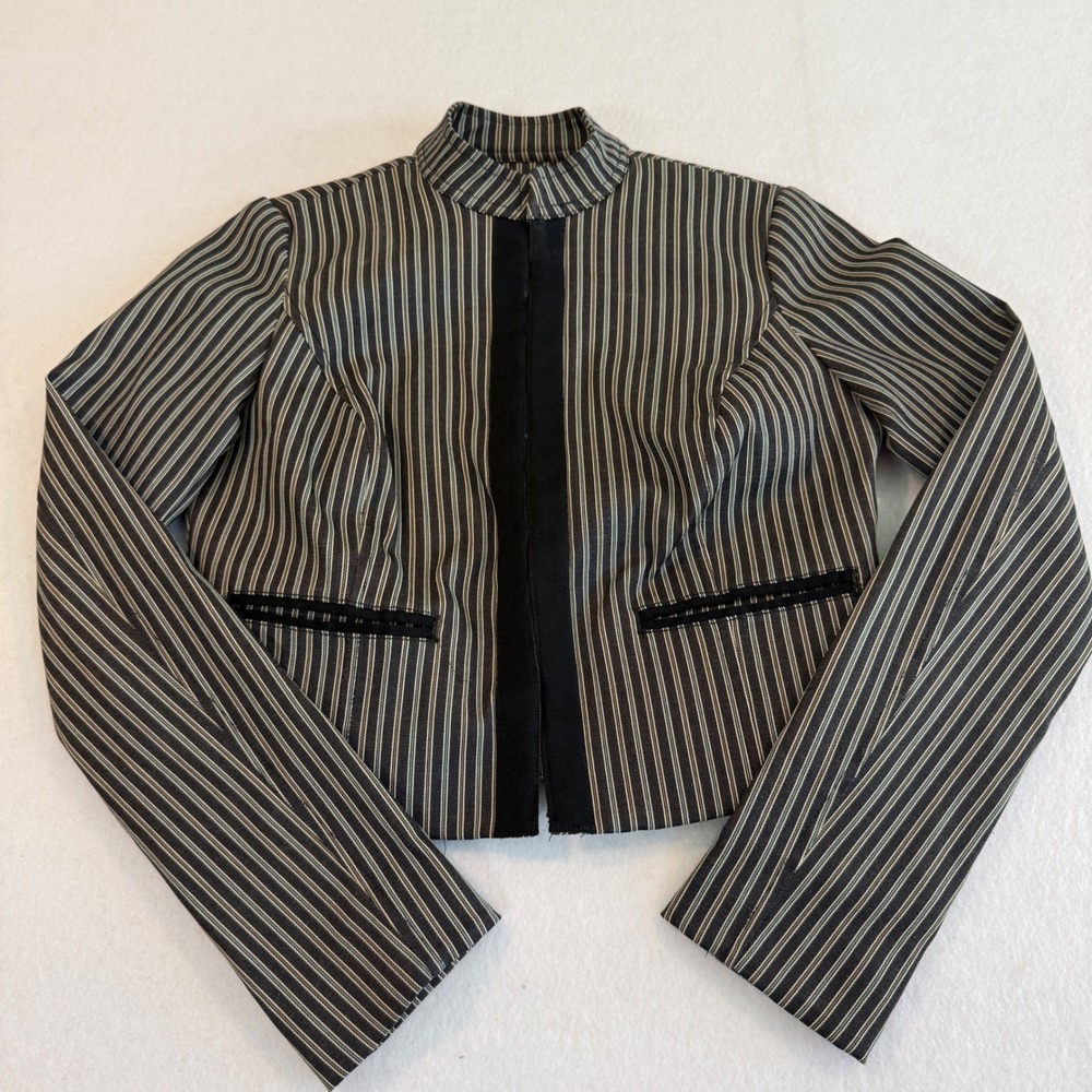 Isaac Mizrahi for Target Pinstripe Blazer Women Small Black White